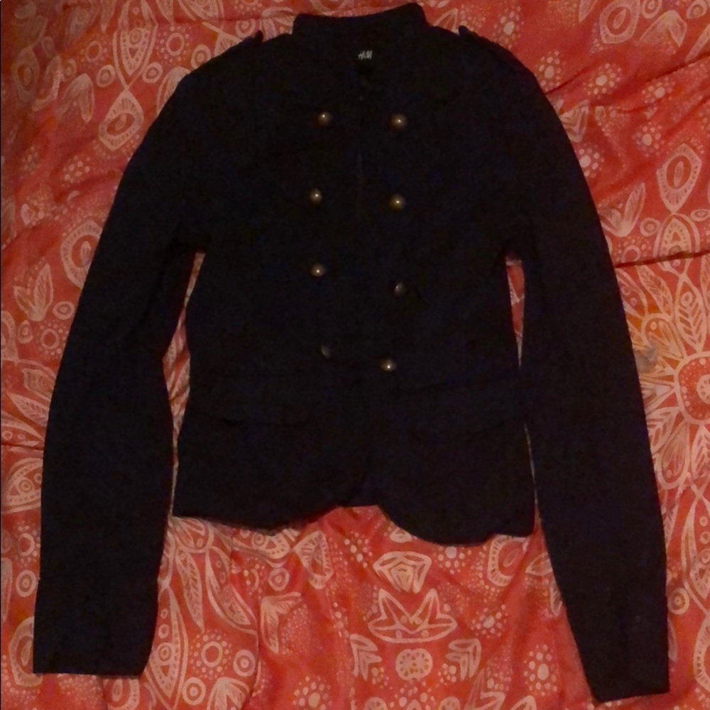 Navy blue H&M military style jacket